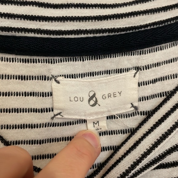 B&W Striped Lou & Grey Tee - Picture 2 of 3